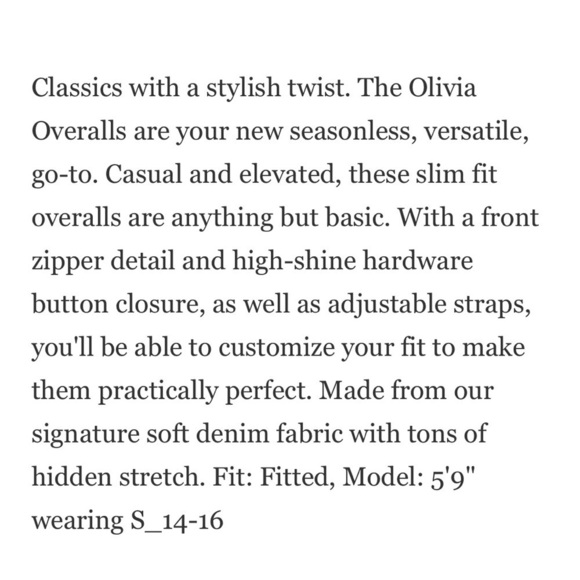 Universal Standard Olivia Denim Overalls In Dark Indigo Size XS / US Large - Picture 13 of 15